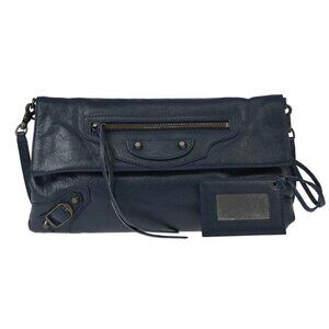 Balenciaga Navy Classic Envelope 2way Clutch